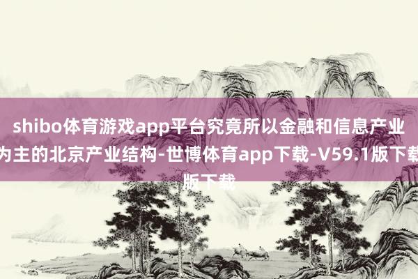shibo体育游戏app平台究竟所以金融和信息产业为主的北京产业结构-世博体育app下载-V59.1版下载