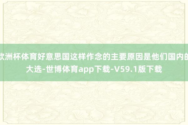 欧洲杯体育好意思国这样作念的主要原因是他们国内的大选-世博体育app下载-V59.1版下载