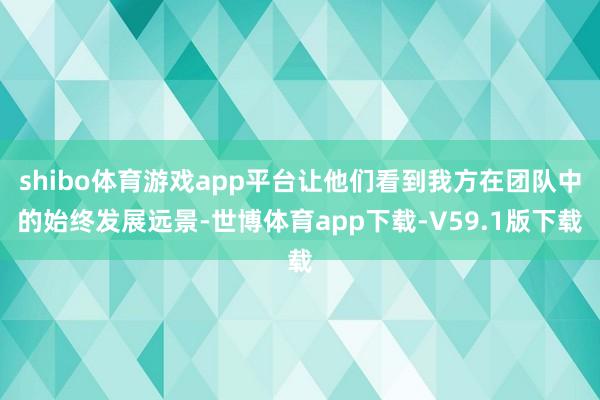 shibo体育游戏app平台让他们看到我方在团队中的始终发展远景-世博体育app下载-V59.1版下载
