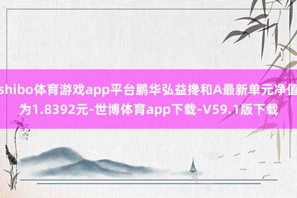 shibo体育游戏app平台鹏华弘益搀和A最新单元净值为1.8392元-世博体育app下载-V59.1版下载