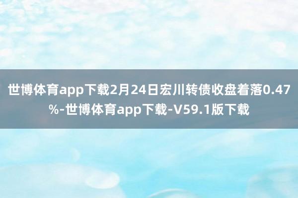世博体育app下载2月24日宏川转债收盘着落0.47%-世博体育app下载-V59.1版下载